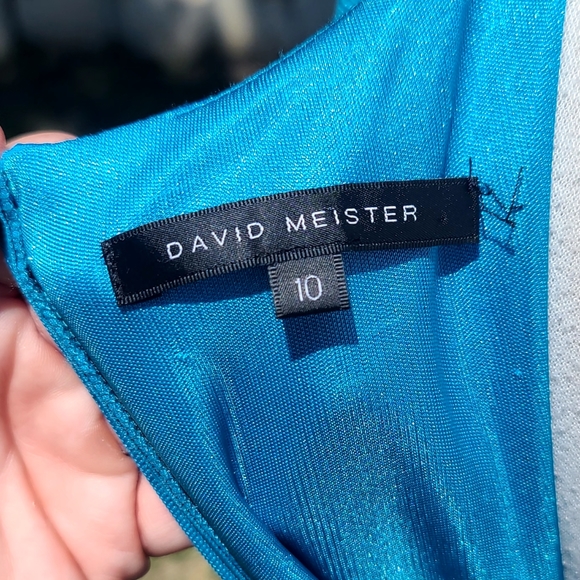 David Meister blue form flattering dress - Picture 5 of 7